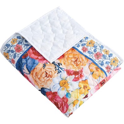 Huntington Peacock Garden 50" x 60" Quilted Throw Blanket
