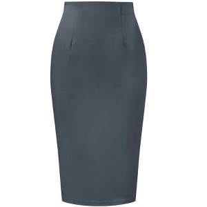 INSPIRE CHIC Women's Elegant High Wasit Split Hem Work Bodycon Pencil Skirt - 1 of 4