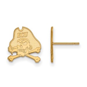 Black Bow Jewelry 10k Yellow Gold East Carolina Pirates NCAA Post Earrings - 1 of 3