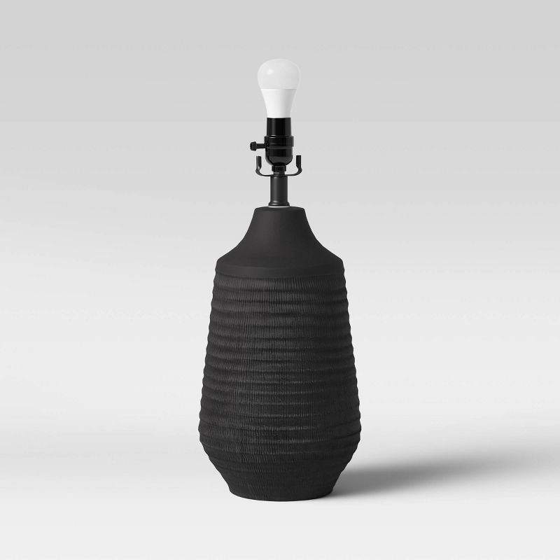 Large Textured Ceramic Lamp Base Black - Threshold™, 1 of 10