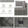LayinSun 8 Piece Patio Furniture Set with 44" Propane Gas Fire Pit Table, Outdoor Sectional Conversation Set Wicker Rattan Sofa Set - 4 of 4