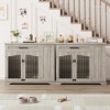 Furniture Style Dog Crate for Large Dogs, 44 Inch Heavy Duty Wooden Dog Kennel Furniture with Drawer & Side Storage and Bulit-in Feeding Station - 3 of 4