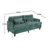 Mocamel Mid Century Modern Chenille Loveseat Sofa with Brown Wood Feet - 2-Seat Upholstered Couch for Living Room & Bedroom - 2 of 4