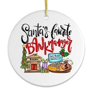 Santa’s Favorite Bank Manager Christmas Ornament| OrnamentallyYou - 1 of 4
