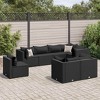 vidaXL 8 Piece Patio Lounge Set with Cushions - PE Rattan/Black - Outdoor Sofa Set for Garden, Backyard, Terrace - 2 of 4