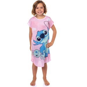 Seven Times Six Disney Stitch Nightgown Girls' Stitch and Scrump Sleep Shirt - 1 of 4