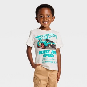 Toddler Boys' Hot Wheels Race Car T-Shirt - White - 1 of 4