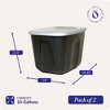 Homz 6610BKTS.10 Single 10 Gallon Durable Molded Plastic Garage Garden Kitchen Bedroom Storage Bin w/ Lid, Black/Gray (2 Pack) - 4 of 4