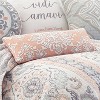 Darcy Embroidered Coral Silver Stitch Decorative Pillow - Levtex Home - 2 of 3