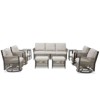 Buenhomino 9-Piece Outdoor Patio Set – PE Wicker Sofa, 4 Swivel Chairs, 2 Ottomans & 2 Tables, All-Weather Conversation Set with Cushions - 3 of 4