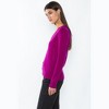 JENNIE LIU Women's 100% Pure Cashmere Long Sleeve Pullover V Neck Sweater - 3 of 3