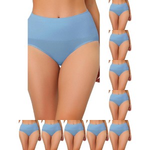 INSPIRE CHIC Women's High Waist Shaping Tummy Control Breathable Briefs 10 Packs - 1 of 4
