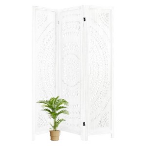 Room Divider Panel Wooden Room Divider Wall,5.6FT Tall Room Divider with Shelves,Folding Privacy Screens 67 In for Room Separation Home Office Bedroom - 1 of 4