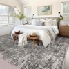 Washable Area Rug for Living Room & Bedroom – Non-Slip Vintage Floral Accent Carpet, Low Pile, Stain Resistant - 2 of 4
