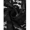 INSPIRE CHIC Women's Tie Front Ruffled Hem Floral Lace Sheer Crop Bolero Shrug - 4 of 4