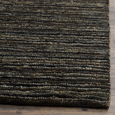 Gray Hand-Knotted Jute Rectangular Area Rug