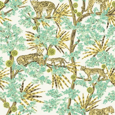 Tempaper Leopards Peel and Stick Wallpaper Lime