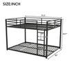 Full over Full/Twin over Twin Metal Bunk Bed, Sturdy Low Bunk Bed Frame with Safety Ladder for Kids, Teens and Adults - HABITRIO - 3 of 4