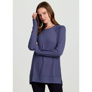 RBX Active Women's Ultra Lightweight French Terry Pullover Long Sleeve Yoga Tunic with Thumbholes - 1 of 4