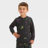 Toddler Boys' Monster Halloween Crewneck and Shorts Set - Cat & Jack™ Black - 3 of 4