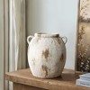 LuxenHome Mottled Brown and White Terracotta 11.8-Inch Tall Indoor and Outdoor Jug Vase with Handles - 2 of 4