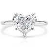 Pompeii3 3.05Ct White Gold Certified Lab Created Heart Cut Diamond Engagement Ring - Size 6.5 - 2 of 4