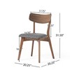 Lyngins Mid-Century Walnut Finished Frame Dining Chair (Set of 2), Modern Upholstered Armless Chair, Rubberwood Frame Kitchen Chair - 4 of 4