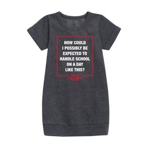 - Ferris Bueller's Day Off - How Could I Possibly Graphic Short Sleeve Fleece Dress - 1 of 3