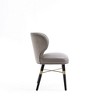 Strine Modern Velvet and Leatherette Upholstered Dining Chair Dark Taupe - Manhattan Comfort - 4 of 4