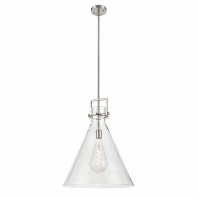 Newton Cone - 1 Light Stem Hung Pendant In Industrial Style-22.75 Inches Tall and 18 Inches Wide