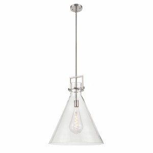 Newton Cone - 1 Light Stem Hung Pendant In Industrial Style-22.75 Inches Tall and 18 Inches Wide - 1 of 1