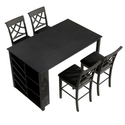 Costway Dining Table Set For 4 Rectangular Table With 2 Chairs, 1 Bench ...
