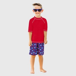City Threads Boys UPF 50+ Short Sleeve Rashguard - USA-Made - 1 of 4