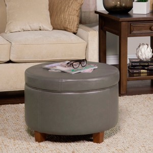 Large Round Storage Ottoman - HomePop - 1 of 4