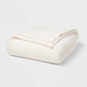 Faux Shearling Bed Blanket- Room Essentials - 1 of 3