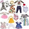 Doll Clothes, Compatible w 18" American Girl Dolls- 10 Different Outfits, 20pcs Total- Dresses, Bathing Suits, Hats, Hair Bands, Pants, Shirts - 2 of 4