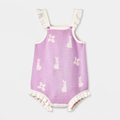 Baby Girls' Bunny Printed Overalls Set - Cat & Jack™ Purple