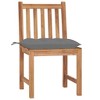 vidaXL 6-Piece Teak Wood Patio Chairs with Gray Cushions — Solid, Durable, Outdoor/Indoor Seating, Fine Sanded Finish, Assembly Required - 3 of 4