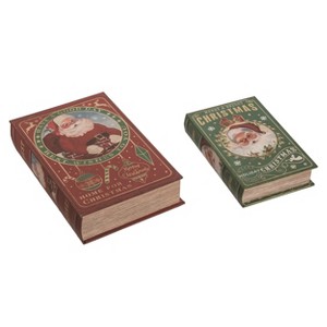 Transpac Wood 11.81 in. Multicolor Christmas Books Set of 2 - 1 of 2
