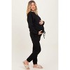 Pinkblush Black Fleece Long Sleeve Maternity Pullover & Jogger Set - 3 of 4