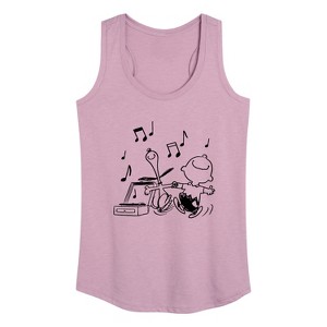 Women's - Peanuts - Snoopy Dancing Graphic Racerback Tank - 1 of 4