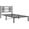 vidaXL Single Metal Bed Frame with Headboard - Black Steel Construction, 39.4"x78.7", Under-Bed Storage, Modern Bedroom Furniture - 2 of 4