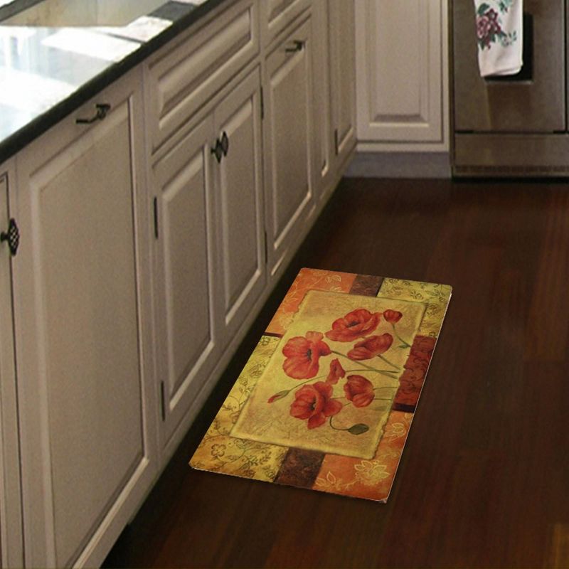 J&V TEXTILES 18" X 30" Cushioned Kitchen Floor Standing Mat (Jacobean Poppy), 5 of 6