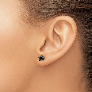 Chisel Stainless Steel Polished 6mm Black Star Cubic Zirconia Stud Earrings - 1 of 4