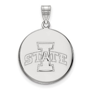 Black Bow Jewelry 14k White Gold Iowa State Cyclones NCAA Large Pendant - 1 of 3