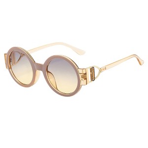 Anna-Kaci Women's Round Frame Sunglasses with Gold Temple Hardware and UV400 Lenses for Retro Modern Style - 1 of 4