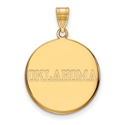 Black Bow Jewelry 10k Yellow Gold Oklahoma Sooners NCAA Large Pendant