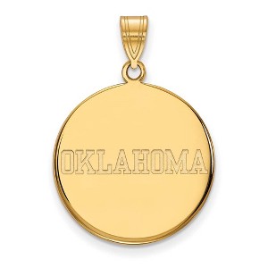 Black Bow Jewelry 10k Yellow Gold Oklahoma Sooners NCAA Large Pendant - 1 of 3