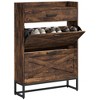 RISOKEYS Narrow Shoe Storage Cabinet,12 Pairs Farmhouse Shoe Organizer with 2 Flip Drawers, Adjustable Shelves & Top Drawer for Entryway,Hallway - 2 of 4