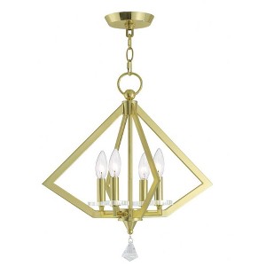 Livex Lighting Diamond 4 - Light Chandelier in  Polished Brass - 1 of 2